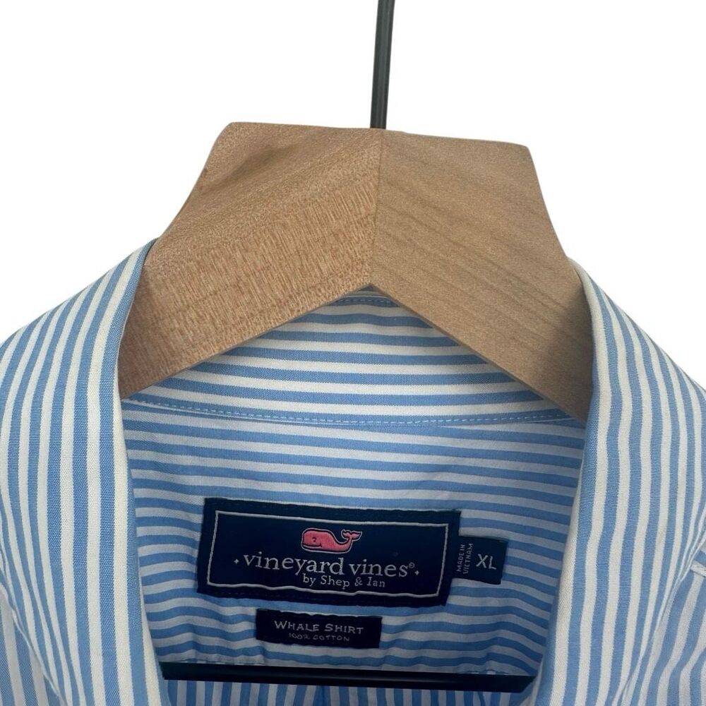 Vineyard Vines Button Down Mens XL Blue Whale Shirt Striped Cotton Long Sleeve - Picture 4 of 6